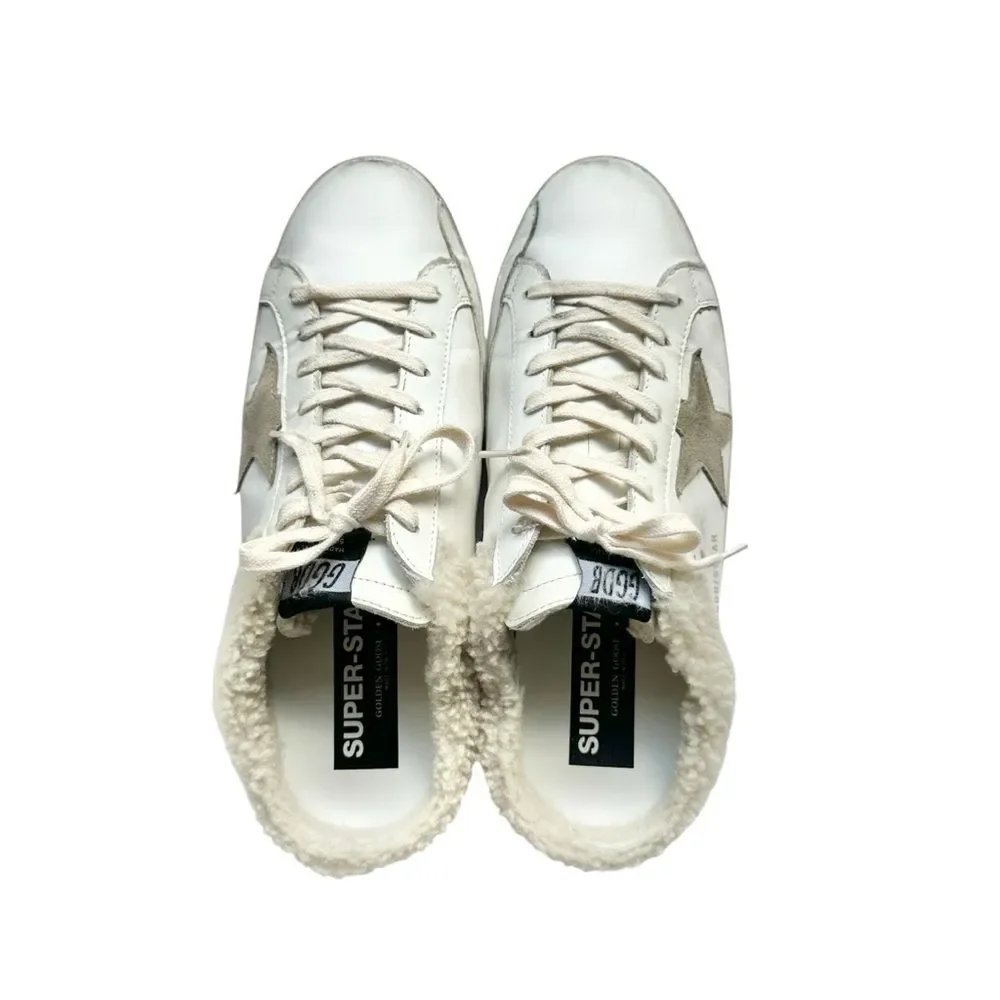 🔃Golden Goose Super Star Distressed Leather Shearling Lined Men’s Sneakers - Picture 6 of 10